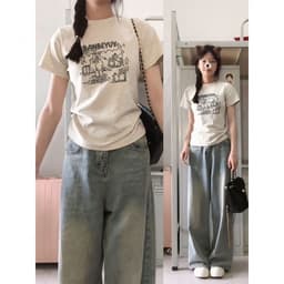 【100% cotton 】Áo baby tee Áo Thun ôm body Áo y2k Áo Thun Nữ Tay Ngắn Vai chính thông thường tôn dáng 8