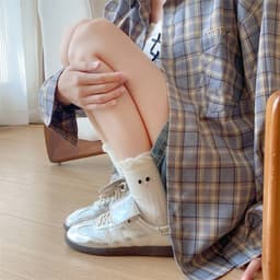 T40 SET 10 Tất Nữ Hàn Quốc Đôi Mắt Dễ Thương Kiểu Dáng Hoạt Hình, Chất Cotton Thu Đông 6
