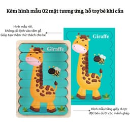 Puzzle Gỗ Que Kem 2 Mặt Cho Bé 2–6 Tuổi | Đồ Chơi Ghép Hình Phát Triển Tư Duy 7