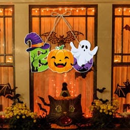 Halloween Cửa Treo Trang Trí Bí Ngô Ma Bát Lừa Hoặc Điều Trị Mặt Dây Biểu Ngữ Trang Trí Tiệc Cho Cửa Sổ Gia Đình Đồ Chơi Trẻ Em Đồ Trang Trí 4