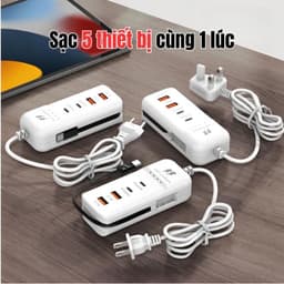 Sạc 5 Cổng USB Type C 20W - Đầu Sạc Đa Năng An Toàn, Tương Thích Nhiều Thiết Bị, Thích Hợp Mọi Nhu Cầu. 2