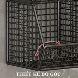 Kệ Inox 3 Ngăn 2 Tầng Lưới Treo Tường Nhà Bếp Và Nhà Tắm, Giỏ Đựng Đồ Lưới Tiết Kiệm Không Gian 4
