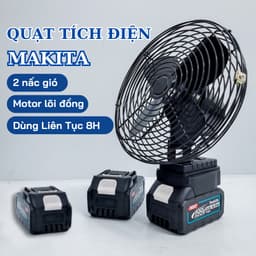 Quạt Tích Điện Pin 10 Cell Dùng Liên Tục 8h , Quạt Makita Để Bàn 2 Cấp Độ Gió Siêu Mát 1