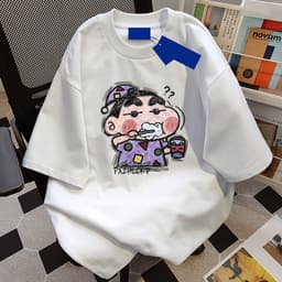 [Fashionsun] Áo thun S-8XL Phim hoạt hình Nhật Bản Anime Crayon Shin chan Chải răng Họa tiết in áo thun cotton Nữ Unisex Quá khổ Plus Size Áo thun hợp thời trang 7