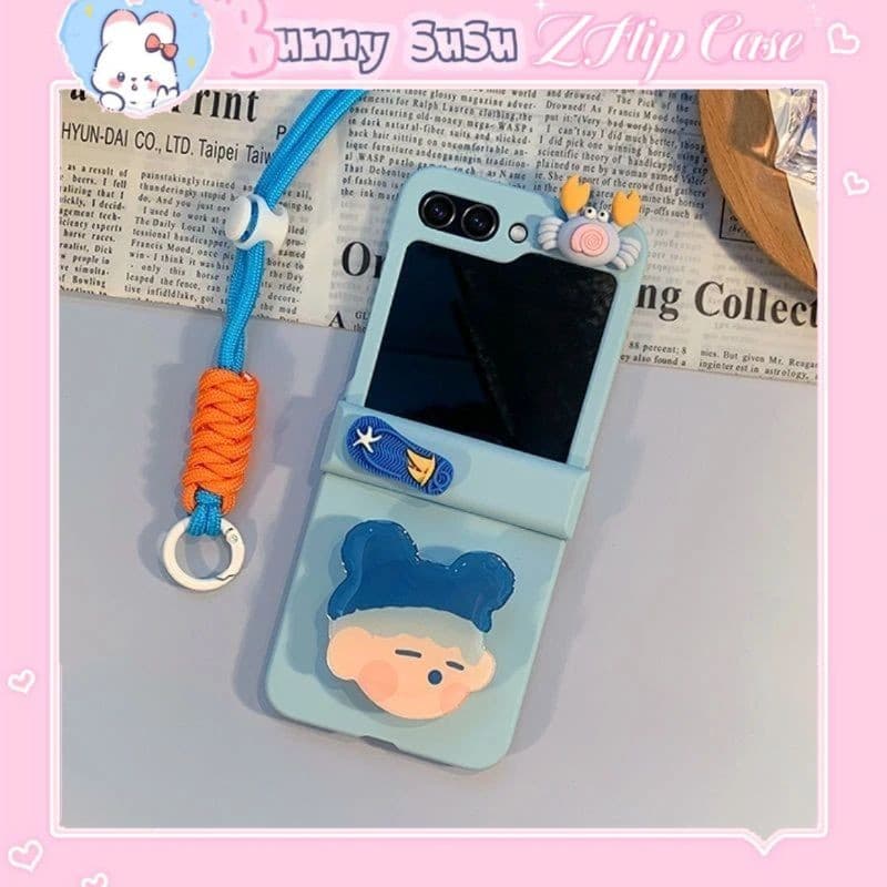 [CÓ SẴN] Kèm dây - Ốp Z Flip 8- Z Flip4 - Z Flip6 - Flip7 5G charm mùa hè dễ thương kèm dây và thanh bảo vệ bản lề