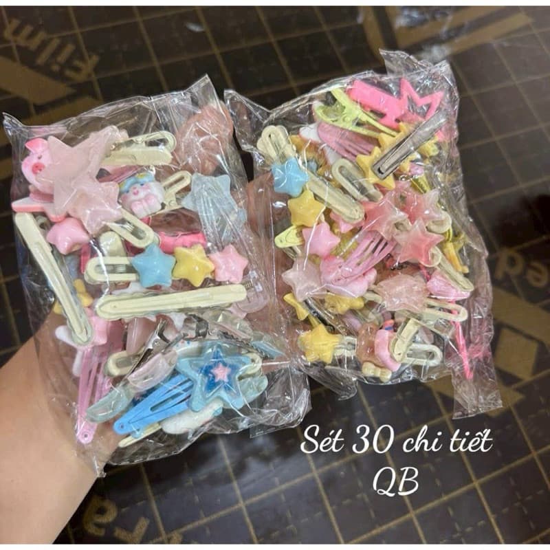 Set 50 kẹp tóc màu hồng, màu xanh cho bé gái siêu dễ thương phong cách hàn quốc siêu cute🍀FREESHIP🍀