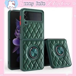 [CÓ SẴN] Ốp Samsung Galaxy Z Flip 4 - Z Flip 3 - Z Flip3 - Flip3 - Flip4 ô da trám sang trọng kèm ring đeo tay cá tính 3
