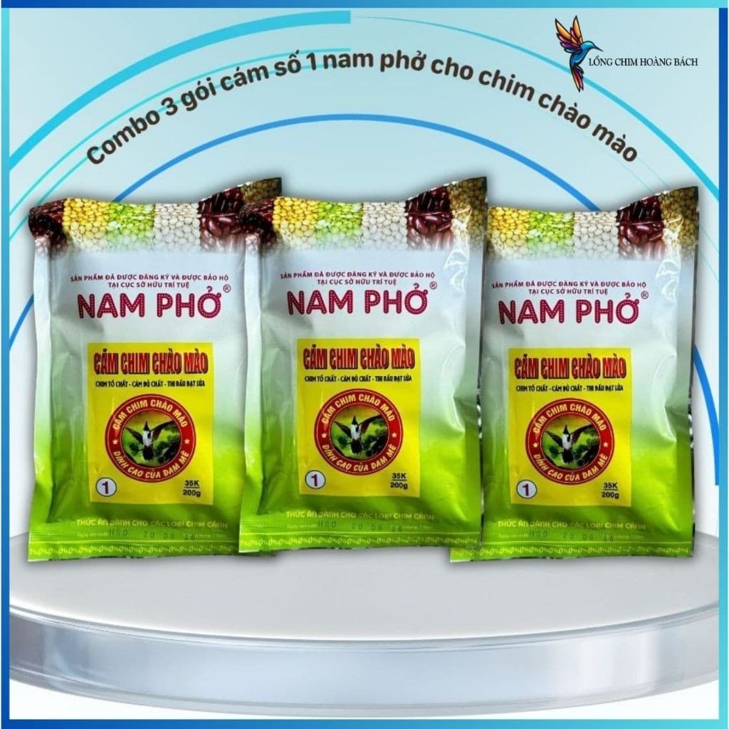 Combo 3 gói Cám chim chào mào Nam phở số 1-2 cam kết hàng chính hãng lông đẹp căng lửa