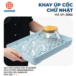 (GiaDungMin) Khay Úp Cốc Việt Nhật Hokori, Nhựa Để Bàn Có Giá Úp Tiện Lợi, Có Khay Hứng Nước Khô Ráo 5682 1