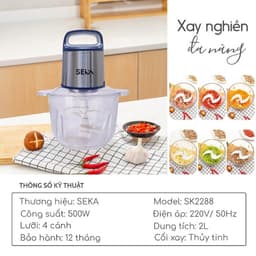 Máy xay thịt SEKA SK2288 đa năng công suất 500W, cối thuỷ tinh dao 4 lưỡi  TUIDO SHOP 5