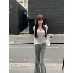 [ MÀU MỚI ] Áo Thun Cổ Tim Dài Tay Ôm Body Co Dãn 4 Chiều BYJANE-825 4