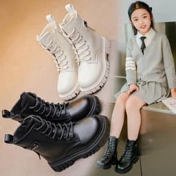 bot cao cổ dây đan chéo phong cách hiện đại cho bé gái [00166] 2
