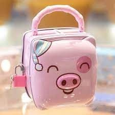 -Két Sắt Tiết Kiệm Hình Con Heo, Két Sắt Mini Hình Con Lợn Có Khoá Đựng Tiền Lì Xì Tết 3