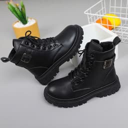  Bốt bé gái, Giày Bốt Cho Bé Gái 3 Tuổi Đến 10 Tuổi, Giày Bốt Cổ Cao Khóa Kéo Tiện Lợi, Boots Trẻ Em Gái Da Pu Mềm [A04] 5