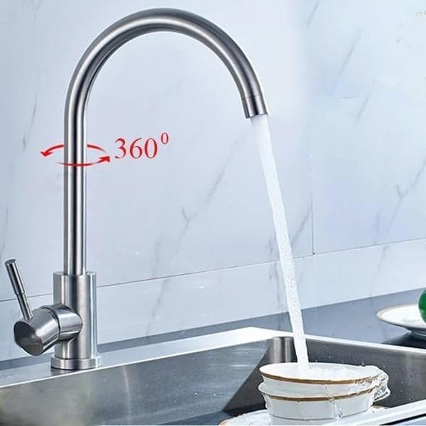 Vòi Rửa Bát Chất Liệu Đồng Mạ Niken Cao Cấp, Chống Han Rỉ, Độ Bền Cao, Có 2 Chế Độ Nóng, Lạnh. Hàng Tốt, Dày Dặn