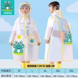 Áo  mưa học sinh đi học hoạ tiết chú ếch dễ thương ( Trùm Được Cả Cặp Sách) Cho Bé Gái, Bé Trai - áo mưa trẻ em Kute🍀🍀 8