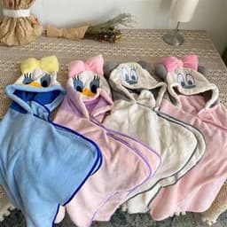 Áo choàng tắm cho bé có mũ, khăn choàng tắm nhiều màu dễ thương cho bé trai bé gái free ship 1