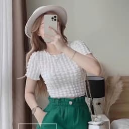 [ SALE ] Áo Thun CROPTOP tay Ngắn Nữ - Chất Xốp Ô Vuông - Bigszize 40 - 90kg 5