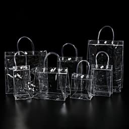 Túi Quà Bằng Nhựa Trong Suốt Có Tay Cầm, Túi Tote Bọc PVC Có Thể Tái Sử Dụng Nhiều Kích Thước Để Mua Sắm Bán Lẻ Goodies Business Boutique Đám Cưới Sinh Nhật Cho Bé Tiệc Tắm Halloween 8
