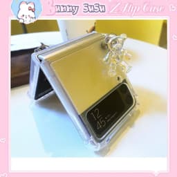 [CÓ SẴN] Ốp chống sốc Samsung Z Flip 4 - Z Flip 3 - ZFlip3 - Z Flip4 5G kèm dây đeo acrylic gấu năng động dễ thương 6