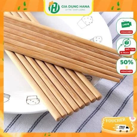 Combo 10 đôi đũa tre tự nhiên , không hóa chất , đũa chống mốc,  hàng Việt Nam Bền Đẹp An Toàn