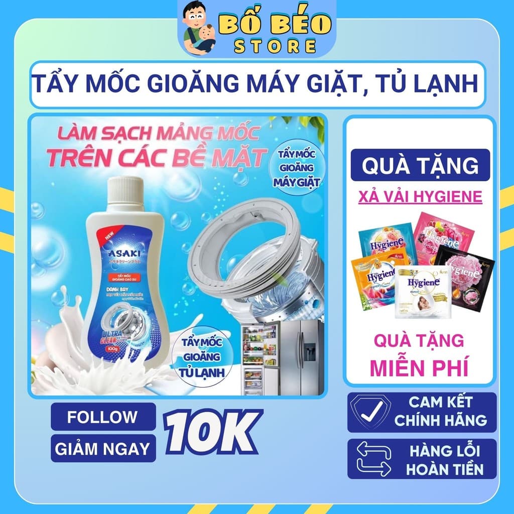Tẩy Mốc Gioang Cao Su ASAKI Loại Bỏ Nấm Mốc Bề Mặt Cao Su Máy Giặt Tủ Lạnh, Silicon, Nhựa