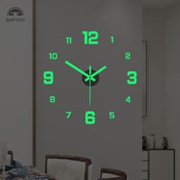 [Shpyht] Đồng hồ treo tường DIY cho văn phòng tại nhà Không khung Đồng hồ treo tường 3D hiện đại Nhãn dán gương Thiết kế phòng khách sạn Trang trí trường học Mới 1