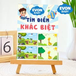 Thẻ Flash EVON BABY dạy bé tập nói - TÌM ĐIỂM KHÁC BIỆT 1