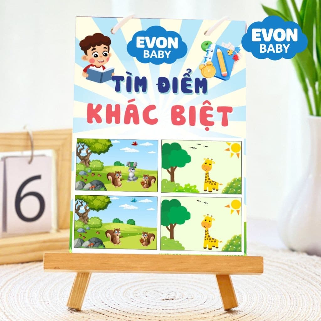 Thẻ Flash EVON BABY dạy bé tập nói - TÌM ĐIỂM KHÁC BIỆT