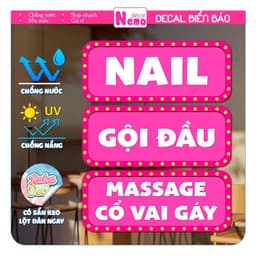 Decal Dán Trang Trí Tiệm Tóc, Tiệm Nail, Hình Dán Ngoài Trời, Trong Nhà- Decal Cao Cấp, Decal Chống Nước, Chịu Nhiệt. 3