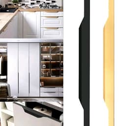 Tay Nam Vát Hợp Kim Nhôm Đen Và Vàng Cao Cấp Dùng Cho Tủ Áo, Ngăn Kéo. Công Nghệ Sơn Tĩnh Điện Sắc Nét Không Phai Màu 3