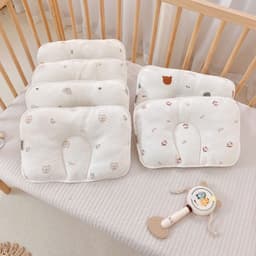 Gối Lõm Mặt Lụa Cotton Việt Nam Họa Tiết Pastel Cao Cấp, Êm Ái Chống Mép, Bẹp Đầu Cho Bé 2