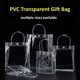 Túi Quà Bằng Nhựa Trong Suốt Có Tay Cầm, Túi Tote Bọc PVC Có Thể Tái Sử Dụng Nhiều Kích Thước Để Mua Sắm Bán Lẻ Goodies Business Boutique Đám Cưới Sinh Nhật Cho Bé Tiệc Tắm Halloween 6