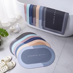 Thảm Lau Chân Silicon cao cấp Siêu Thấm Hút Nước (40x60cm) - Thảm Chùi Chân Đế Cao Su Chống Trơn Trượt Nhung SP 1