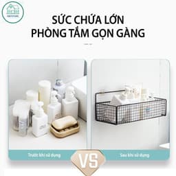 Kệ Lưới Đựng Đồ Nhà Tắm Dán Tường - Kệ Nhà Tắm- Kệ Để Bồn Cầu - Tiện Lợi Dùng Cho Mọi Vị Trí - Kèm 2 Mi 4