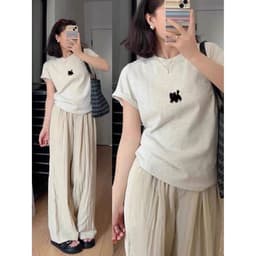 【100% cotton 】Áo baby tee Áo Thun ôm body Áo y2k Áo Thun Nữ Tay Ngắn Vai chính thông thường tôn dáng 7