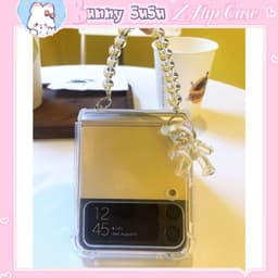 [CÓ SẴN] Ốp chống sốc Samsung Z Flip 4 - Z Flip 3 - ZFlip3 - Z Flip4 5G kèm dây đeo acrylic gấu năng động dễ thương 1