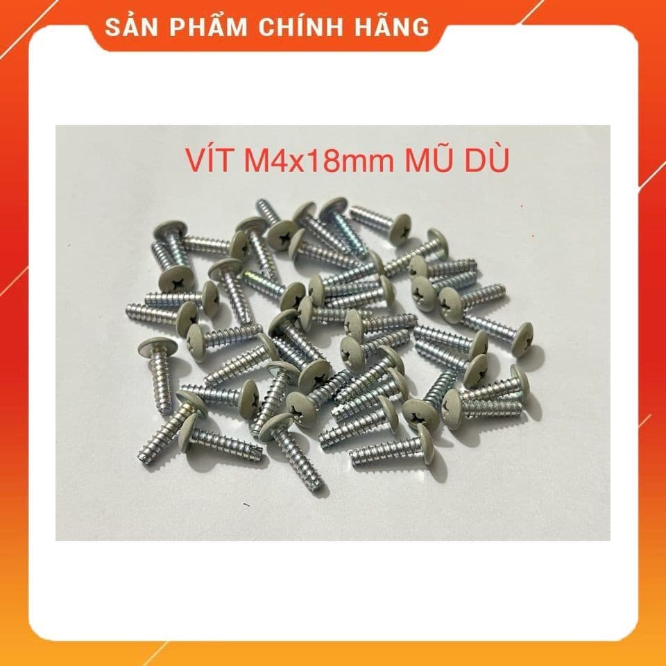[ 50 con ]  VÍT M4x18  MŨ DÙ ZEN THƯA ( đầu sơn chống gỉ chuyên điện lạnh )