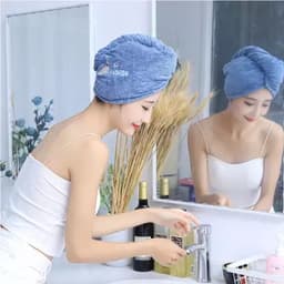 -(Khăn cao cấp)Khăn quấn tóc,lau Đầu Ủ Tóc Nhanh Khô Cho Nữ Mềm Mịn Thấm Hút Tốt 5