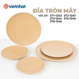 Mẹt nhựa tròn giả mây tre⚡️GIÁ SỐC⚡️Đĩa mẹt tròn đựng bún đậu,đồ ăn vặt Việt Nhật (21,23,26,32,35cm) 2