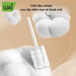 Que tưa lưỡi, rơ lưỡi WAI hộp 30 que cho bé sơ sinh (1 đầu rơ lưỡi) 6