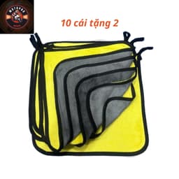 [Mua 10 tặng 2] Combo 10 khăn lau đa năng vàng xám 30x30 dùng lau xe, lau bếp, cửa kính, lau dọn nhà cửa 2