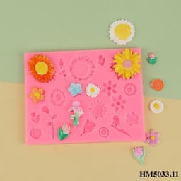 Khuôn silicon hình charm hoa các loại - Khuôn làm bánh hay socola, đổ charm nến thơm handmade, đổ epox chuẩn DIY - HM033 6