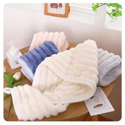 Khăn quấn ủ tóc nhung vân sóng thấm hút nước nhanh khô sau khi gội đầu 3