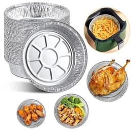 Set 100 Khay Giấy bạċ Lót Nồi Chiên Không Dầu, Khuôn Giấy bạċ Nướng Đa Năng 22cm 1