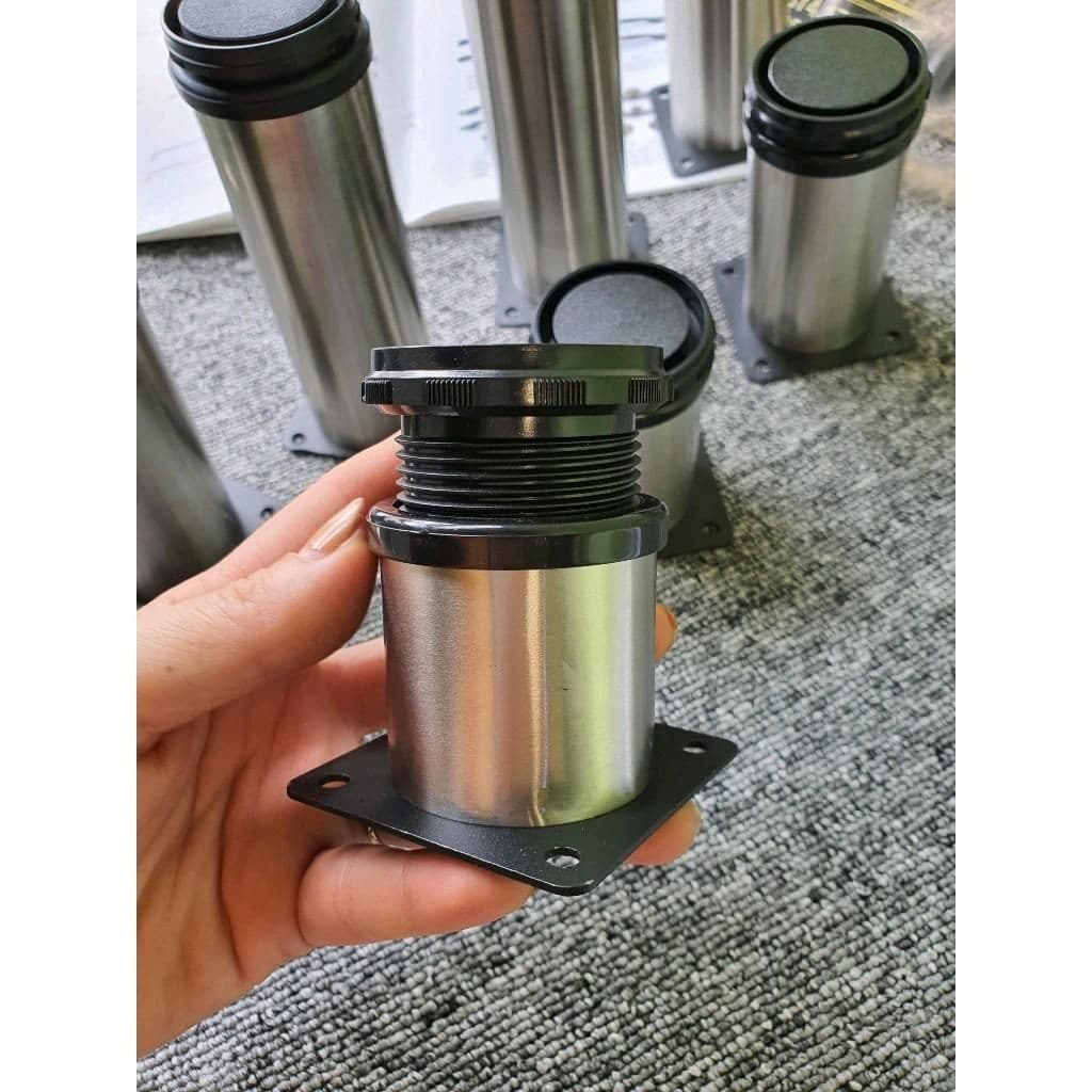 Chân Inox 80mm/100mm/150mm Dùng Cho Tủ Bếp, Kệ Tivi. Điều Chỉnh Được Độ Cao. Chất Liệu inox 304 Cao Cấp, Bền Đẹp