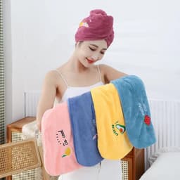 -(Khăn cao cấp)Khăn quấn tóc,lau Đầu Ủ Tóc Nhanh Khô Cho Nữ Mềm Mịn Thấm Hút Tốt 6