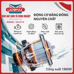 Máy xay sinh tố công nghiệp 1860W Ladomax HA-9112 xay đá, rau má, sinh tố chuyên quán, moto 9535, bảo hành 2 nămd 4