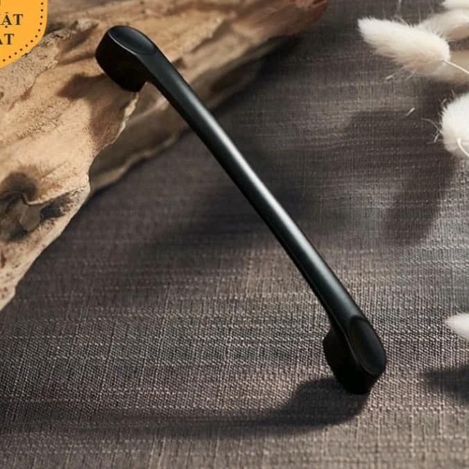 Tay Nam Lõm Hợp Kim Nhôm Cao Cấp Màu Đen Dùng Cho Tủ Áo Tủ Bếp Ngăn Kéo Chất Liệu Bền Vững Không Phai Màu. Đẹp, Thẩm Mỹ