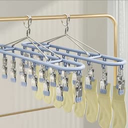 Móc bọc nhựa 20 kẹp​​ ​​Thép không gỉ, ​​Dụng cụ sắp xếp quần áo chống gió​​ TUIDO SHOP 9